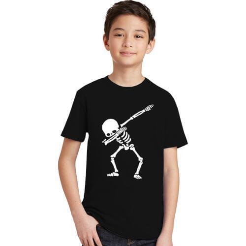 Kids unisex t-shirt dabbing skull Skeleton teen boys girls summer style short sleeve tops tshirt children casual tees t shirt