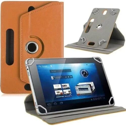 For Lenovo 9 Inch Universal Tablet Case PU + Mocha Durable Tablet Adjustable Folding Stand Cover
