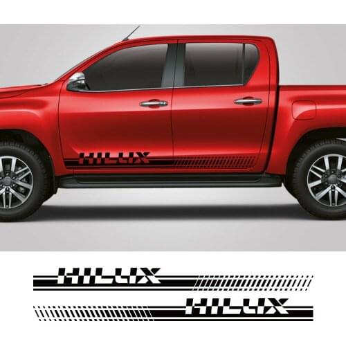 For Toyota Hilux Vigo Revo Pickup Door Side Stripes Sticker Truck Graphics Vinyl Decor Covers Car Decals Auto Tuning Accessories
