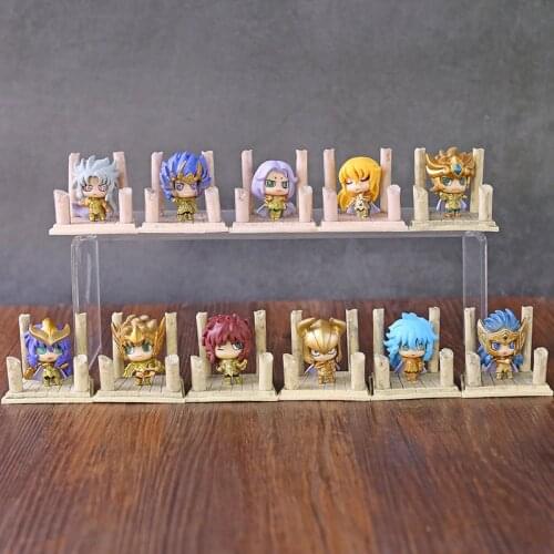 7pcs/set Saint Seiya The Gold Zodiac Q Version Action Figure PVC Collection figures toys for christmas gift brinquedos