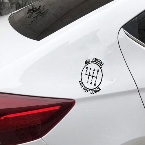 Millennial Anti Theft Device Stick Shift Manual Speed Gear Car Truck Laptop Computer Phone Bumper Sticker Vinyl Decal ov542