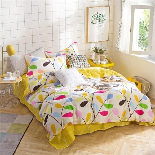 Rainbow Leaves Bedding Set Duvet Cover Set Pillowcase Home Textiles 2/3pcs Bed Linen King Queen Size Dropship