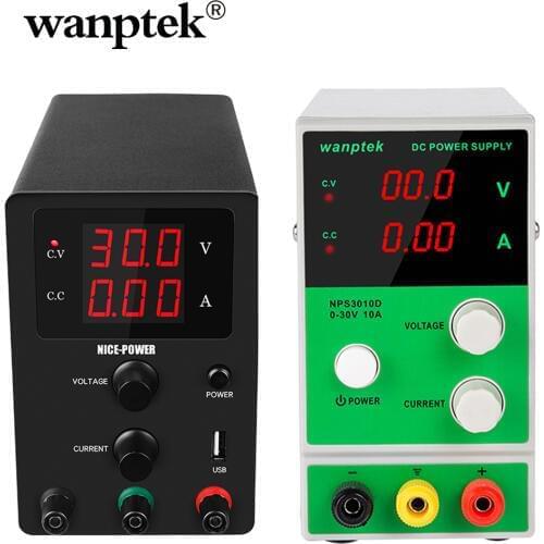 Wanptek 9 Types DC Lab Switching Adjustable Power Supply 30V 10A Laboratory Voltage Regulator Stabilizer Bench Source Digital