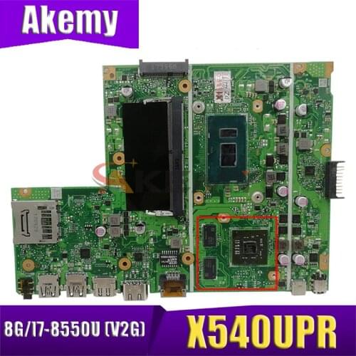 Akemy X540UPR MB._8G/I7-8550U (V2G) MainBoard For ASUS X540UPR X540UP X540U R540U F540U Laptop Motherboard 90NB0DE0-R07000