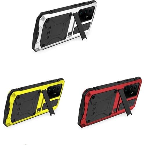 Metal Case for Galaxy S21 Ultra, with Screen Protector, Shockproof Sturdy Full Hybrid Metal Case, with Kickstand