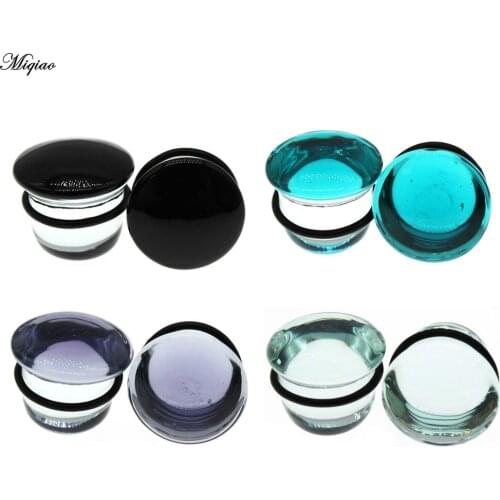 Miqiao 2 Pcs 6-25mm Body Piercing Jewelry Glass Ear Expander Auricle Earrings Earplugs Plugs and Tunnels