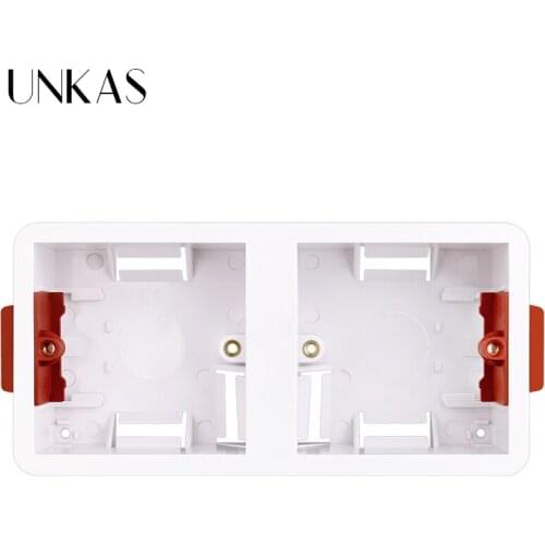 UNKAS 86 Type 2 Gang 172mm Dry Lining Mount Box For Gypsum Board Plasterboad Drywall 34mm Depth Wall Switch Socket Cassette