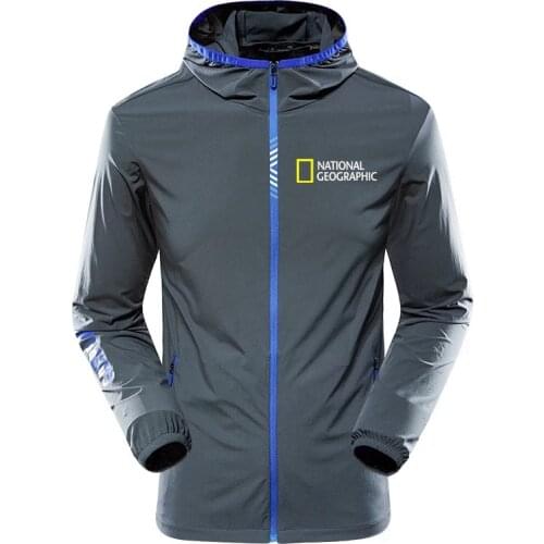 Mens Jacket Spring Summer Pocket Zipper Hooded Two Side Wear Outwear Coat Loose Plus Size Windbreaker Jackets Famale