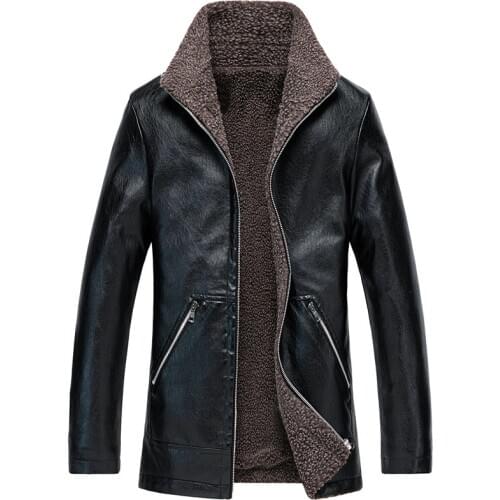In The Spring And Autumn Of 2021, Mens High-grade Leather And Sheepskin Coats Keep Warm Except Velvet