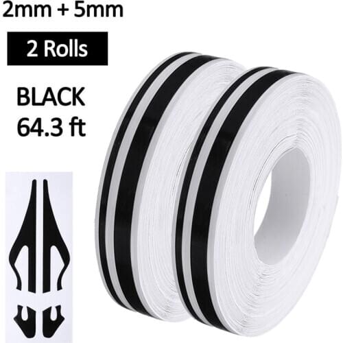 New 2 Roll 32ft Car Styling Black Stripe Vinyl Sticker Tape Car Body Decals Stickers Universal Car Motorcycle Boat DIY Decals
