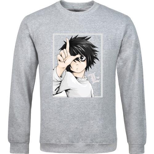 2020 New spring autumn warm hoodies tracksuits handsome hip hop Sweatshirts Man Japan Anime Death Note Cartoon Print Sportswear