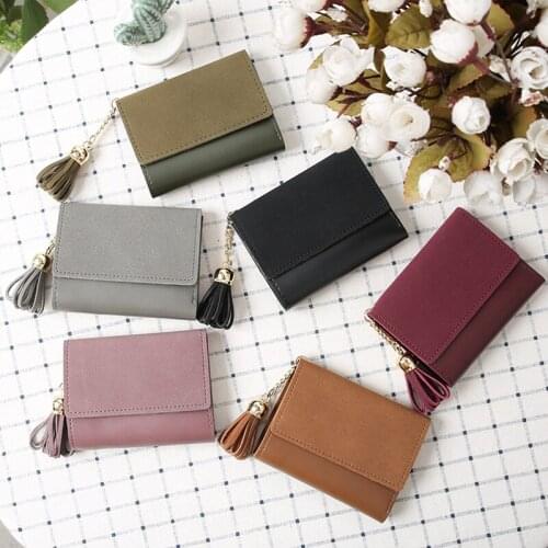 New Arrival 2021 Wallet Short Women Wallets Zipper Purse Fashion Panelled Wallets Trendy Coin Purse Card Holder Leather