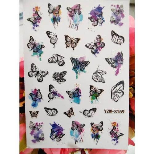 New Stickers for Nails 3D Geometric Nail Designs Butterfly Self Adhesive Art Decorations Decals Manicure Sliders Accessories