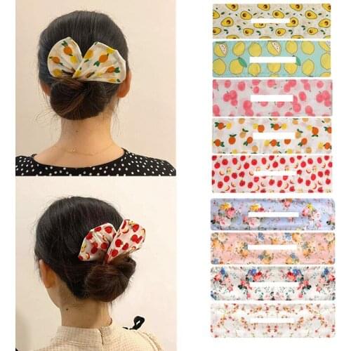 2021 New Women Elegant Franch Style Bun Quick Setting Strip Tools Headband Hair Bow Hold Hairband Hairpins Hair Accessories
