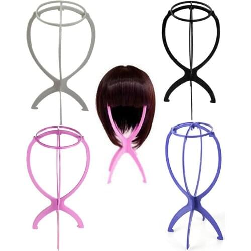 1PC Ajustable Wig Stands Plastic Hat Display Wig Head Holders Portable Folding Stand for Hair Salon Styling Accessories