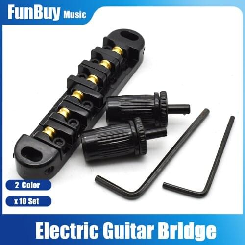 10pcs Roller Saddle Tune-O-Matic Bridge Saddles with Two Posts for LP EPI Electric Guitar Parts