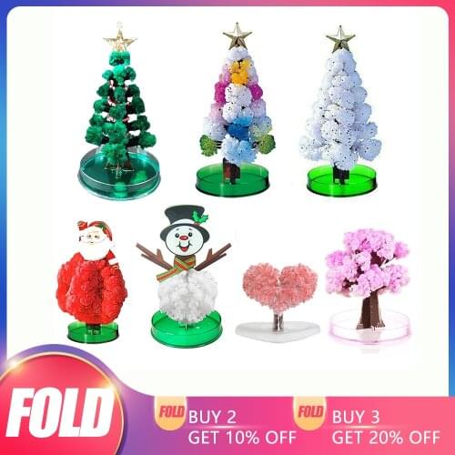 Christmas Magic Tree Paper Crystal Sakura Xmas Gift Novelty Growing Tree For Children Kids Desktop Decoration New Year 2022