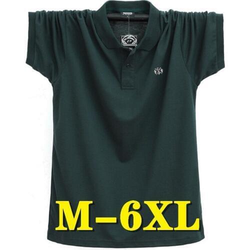 Oversized Polo Shirt Men Summer Style Brand Mens clothing All-cotton Business Shirts Casual Pullover Tops Overweight Male POLO