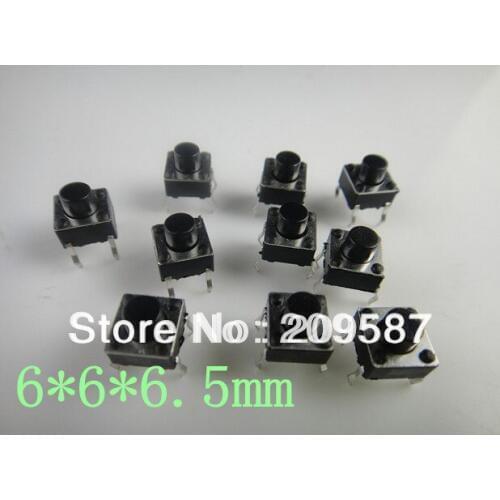 1000pcs Tactile Push Button Switch 6mm X 6mm X 6.5mm 6x6x6.5