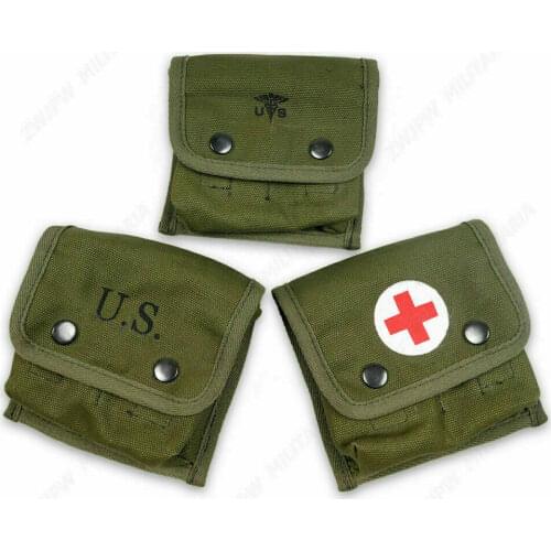 WW2 WWII Usmc Us Army Soldier M2 Jungle First Aid Pouch Full Set Reenactment High Quality MILITARY