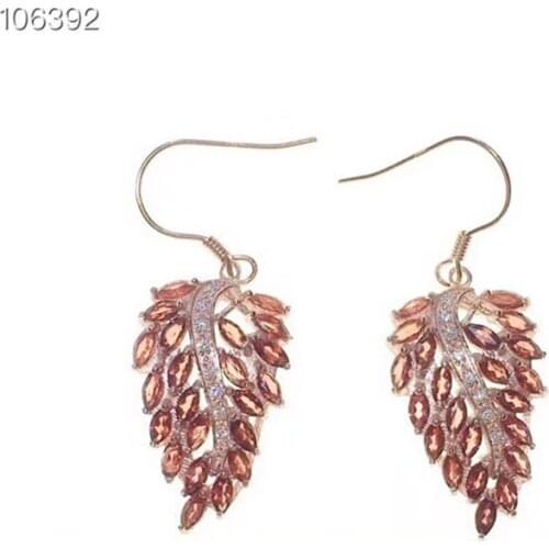 Jewelry Garnet Earrings for Daily Wear Natural Garnet Silver Earrings 925 Silver Garnet Jewelry