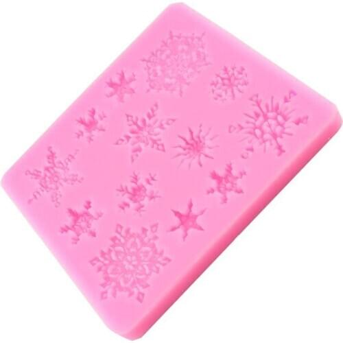 1PCS Christmas Decorations Snowflake Lace Chocolate Party Diy Fondant Baking Cooking Cake Decorating Tools Silicone Mold