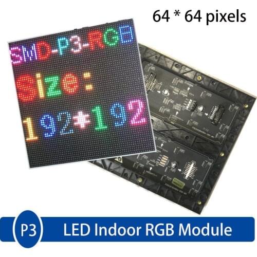 10Pcs/Lot P3 Indoor RGB Full Color SMD 192 * 192mm 64*64 Pixels 3 in 1 LED Display Modules.LED panel LED Video Wall