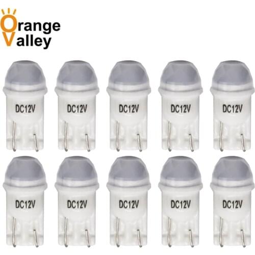 10PCS New Car styling T10 Ceramics 1 SMD 3030 Chips LED 194 168 501 License Plate Light Lamp Auto wedge Clearance Lamp 12V