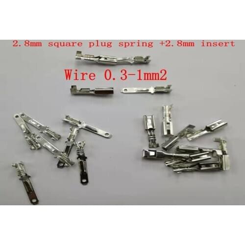 2.8mm tinned square plug spring insert male and female plug terminal connector car motorcycle quick connector line terminal