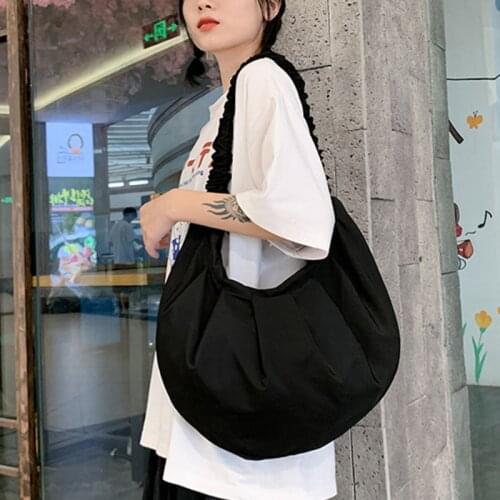 2021 High Capacity Nylon Cross Bags For Ladies Summer Half Moon Women Simple Shoulder Bags Fashion Light Handbags For Femme
