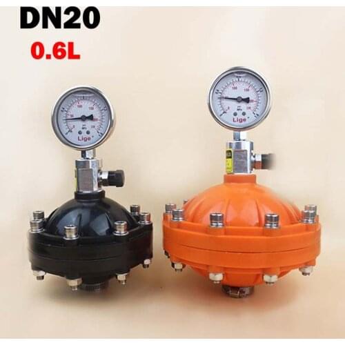 3/4" 0.6L UPVC Diaphragm Type Pulsation Dampers DN20 PVC PP Pulsating Buffer Fittings Metering Pump Valve 25mm 1.6Mpa