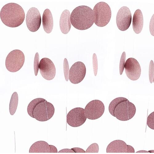 2 Meters Rose Gold Paper Garland Round String Banners Baby Shower Birthday Party Decoration Colorful Hanging Bunting Wedding DIY