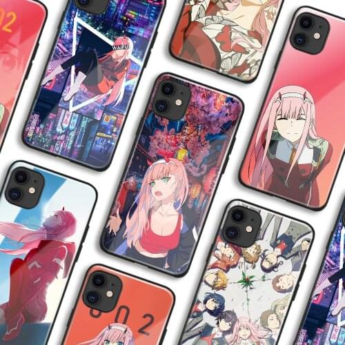 Zero Two 002 DARLING in the FRANXX Anime Phone Cases For iPhone 11 12 Mini Pro XS Max 6s X XR 6 7 8 Plus SE Soft TPU Glass Cover