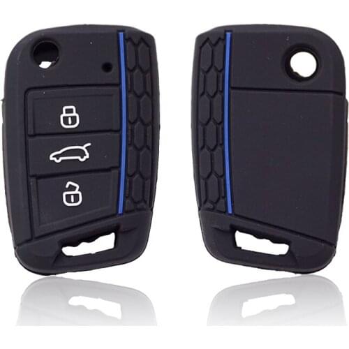 Cocolockey Silicone Car Key Cover Case Shell Fob for VW Golf 7 Mk7 for Skoda Octavia A7 for SEAT Leon Ibiza 3 Button Car-styling