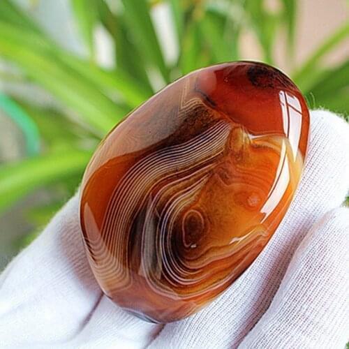 For Natural Polished Banded Lace Agate Crystal Sardonyx Carnelian Palm Reiki Stone