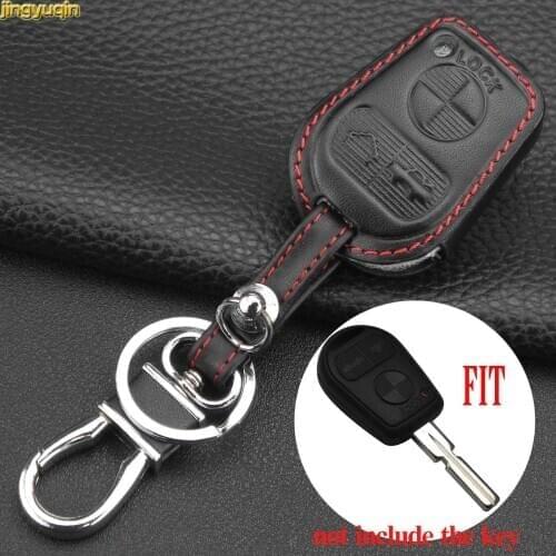 Jingyuqin Remote Car Key Case for BMW E31 E32 E34 E36 E38 E39 E46 Z3 3 Buttons Leather Key Case Cover Styling