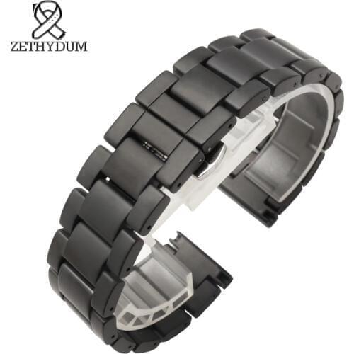 Matte Ceramic watchband black watch strap 16mm 18mm 20mm wristband replacement watch accessories not fade watch band