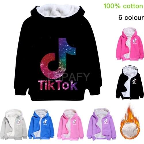 Fashion TIK TOK Winter Padded Jacket For Boys And Girls Childrens Cardigan Zipper Thick Coat Winter Cotton-padded Clothes