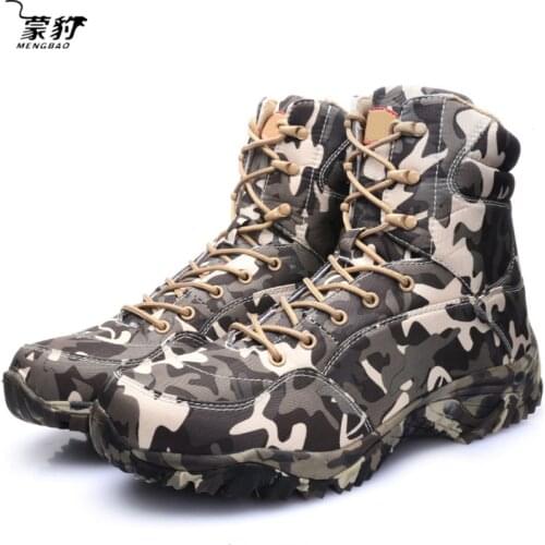 Camouflage Combat Desert Boots Men Breathable Tactical Military Boots Outdoor Hiking Hunting Canvas Shoes Mens Work Shoes Male