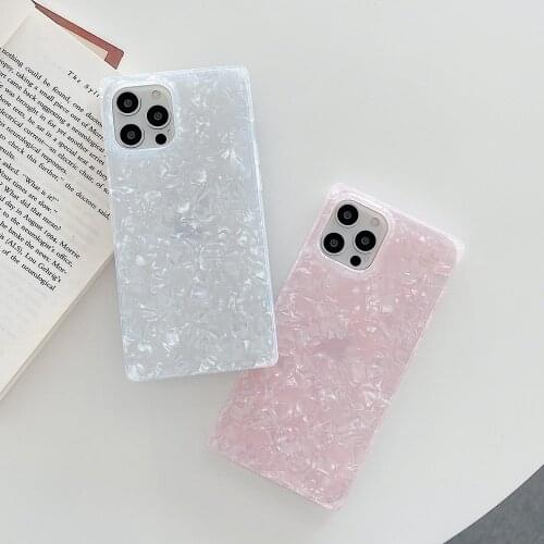 For iPhone 12 Pro Max Square Dream Shell Pattern Phone Cases For iPhone 11 Pro Max X XR XS Max 7 8 Plus SE 2020 Soft Back Cover