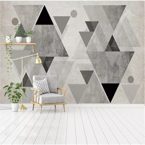 Custom Nordic Modern Personality Gray Geometric 3D Mural Wallpapers for Living Room Bedroom TV Background Wall Papers Home Decor