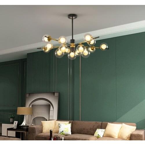 Nordic Creativity Led Chandeliers For Living Room Bedroom Lights Lighting Modern Black Gold lustre Hanging Lamp Kitchen Fixtures