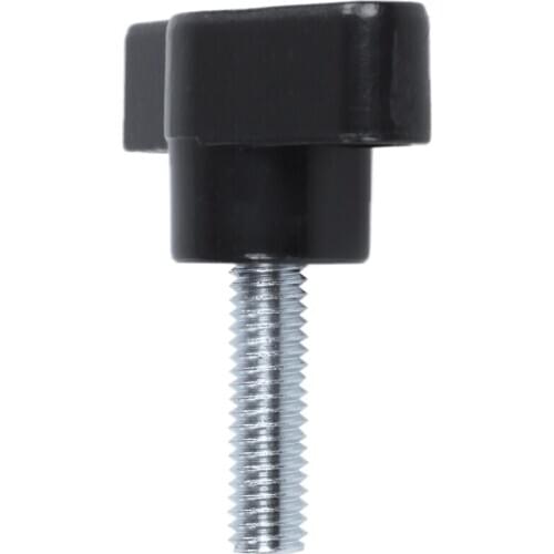 New 13pcs 6mm x 20mm, Silver + Black Metal + Plastic Male Thread on Type T Plastic Handle Screw Handle Clamp