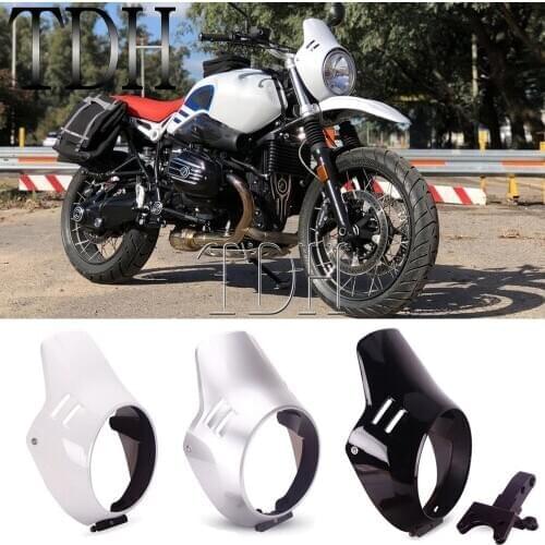Cafe Racer Motorcycle Headlight Fairing Head Lamp Front Cowl Mask Windshield Kits For BMW R NiNET Urban G/S Scrambler 2016-2019
