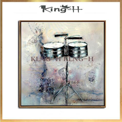 Pinturas al óleo modernas pinturas acrílicas hechas a mano instrumento musical pintura al óleo, lienzo pintura para decoración