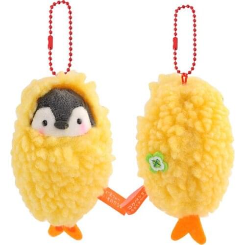 20PCS/Lot 10CM Penguin Plush Fried Shrimp Doll Cartoon Mini Animal Plush Toys Keychain Girls Bags Pendant Toys