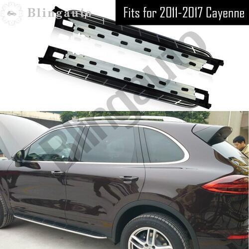 Fits for Porsche Cayenne 2011-2017 2Pcs left right Aluminium running board side Nerf step bar pedal protector
