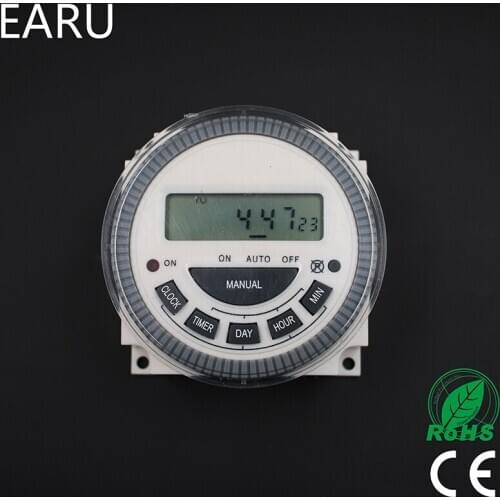 EARU TM619 AC 220V 230V 240V Digital LCD Power Timer Programmable Time Switch Relay with UL listed relay 16A, easy wiring