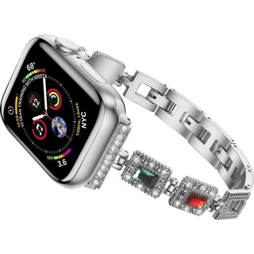 Women Diamond band for Apple Watch strap 38mm 42mm iwatch band series 5 4 3 Replacement strap for apple watch band 6 44mm 40mm 2