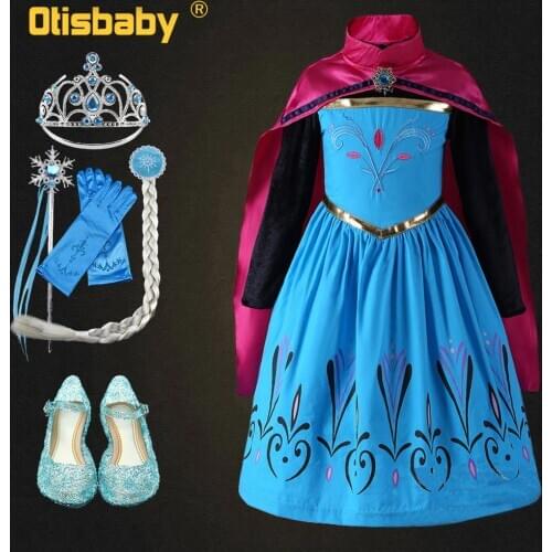 Fantasia Elsa Coronation Costume Christmas Anna Elsa Dress for Girls Disguise Child Snow Queen Carnival Costume Elza Frocks